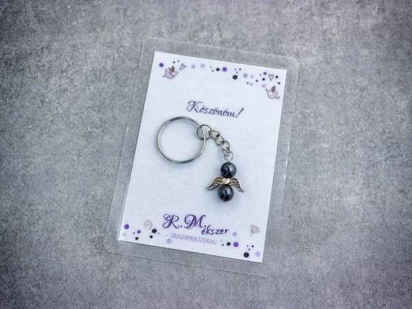 Köszönöm kulcstartó hematittal