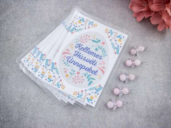 Kellemes Húsvéti medál rózsakvarccal 5dbos csomag