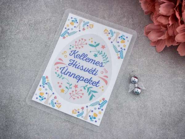 Kellemes Húsvéti angyal medál hematittal