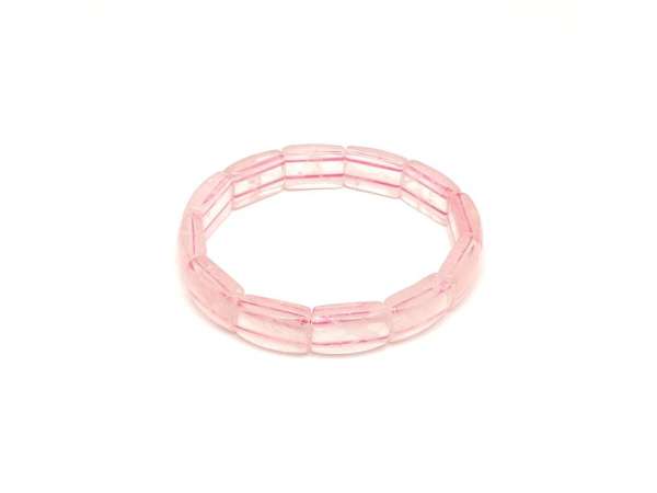 Rózsakvarc téglalap karkötő 11x16,-17mm