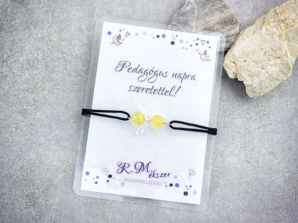Pedagógus napra citrin angyal karkötő