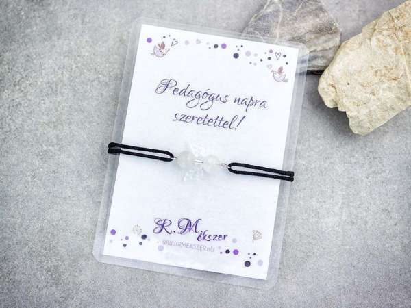 Pedagógus napra holdkő angyal karkötő