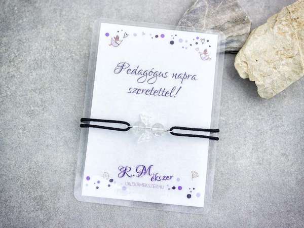 Pedagógus napra hegyikristály angyal karkötő