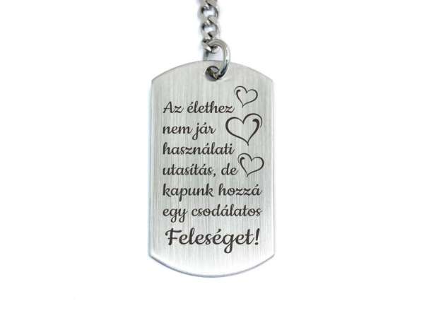 Csodálatos Feleséget acél medálos kulcstartó