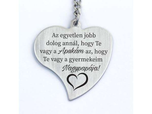 Apukámnak Gyermekeim Nagypapájának Gravírozott Szív Kulcstartó