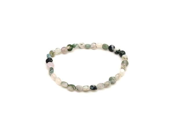 Achát Fa fazettált korong karkötő 6x4mm