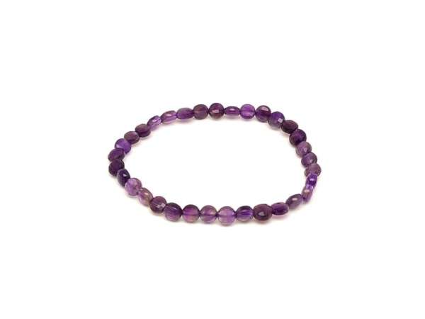 Ametiszt fazettált korong karkötő 6x4mm