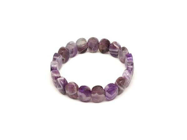 Ametiszt fazettált ovális téglalap karkötő 14x10mm