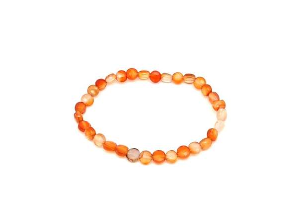 Karneol fazettált korong karkötő 6x4mm