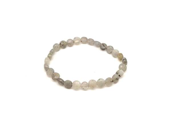 Labradorit fazettált korong karkötő 6x4mm