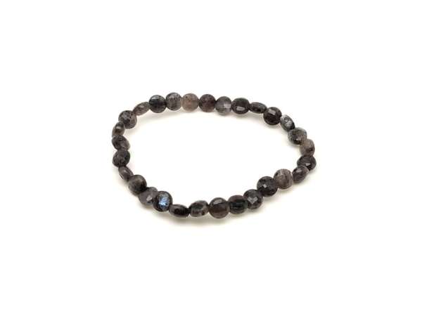 Larvikit fazettált korong karkötő 6x4mm