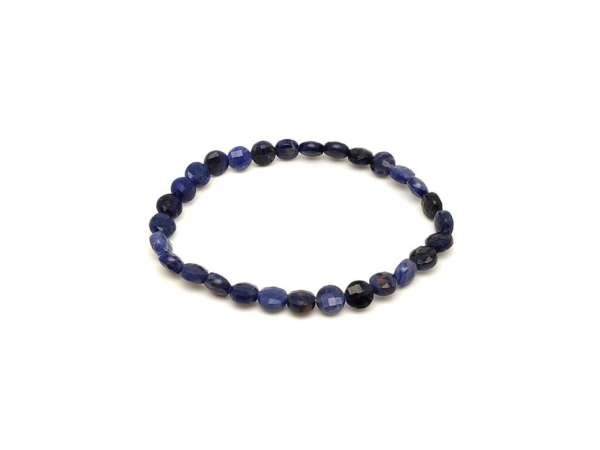 Szodalit fazettált korong karkötő 6x4mm