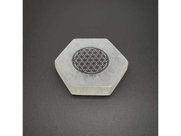 Szelenit hatszög lap életvirág fekete 6cm