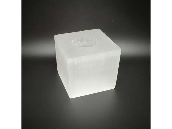 Szelenit mécsestartó kocka 8cm