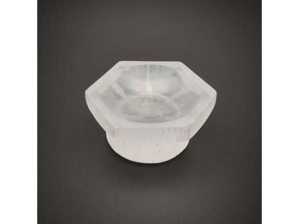 Szelenit tál hatszög tál talpas 6cm