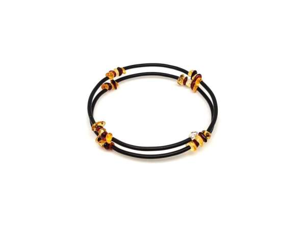 Borostyán memória drótos 5x7mm splitter karkötő