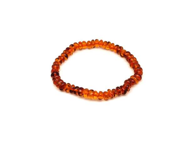 Borostyán sötét kerekített splitter karkötő A