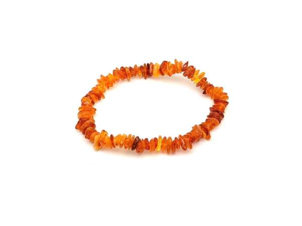 Borostyán sötét splitter gumis karkötő