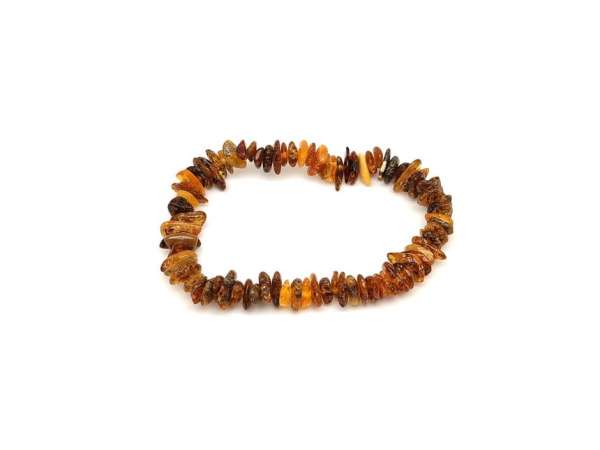 Borostyán splitter gumis karkötő B