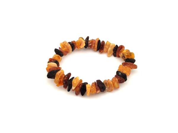 Borostyán vegyes matt splitter gumis karkötő