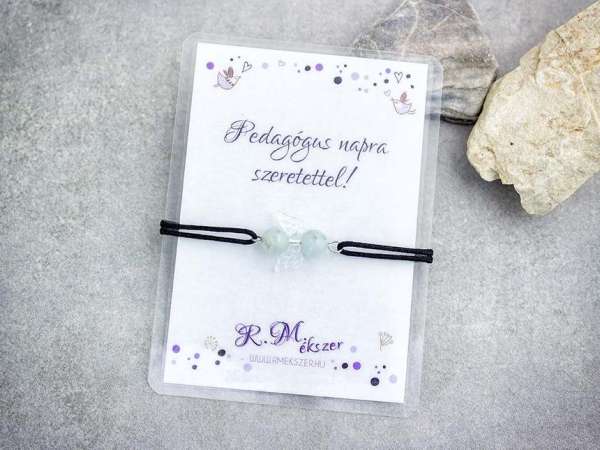 Pedagógus napra akvamarin angyal karkötő