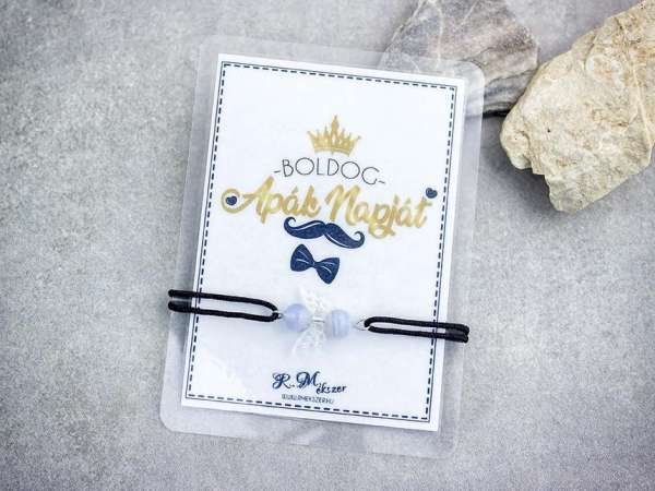 Boldog Apák Napját kalcedon angyal karkötő