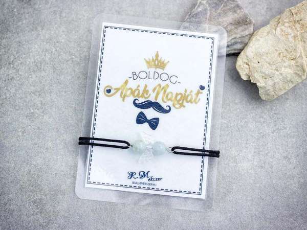 Boldog Apák Napját akvamarin angyal karkötő