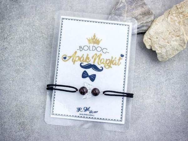 Boldog Apák Napját gránát angyal karkötő