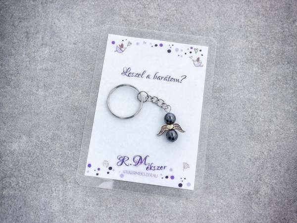 Leszel a barátom kulcstartó hematittal