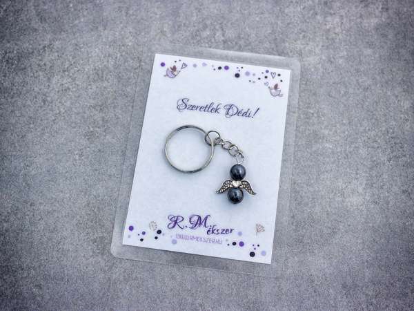 Szeretlek Dédi kulcstartó hematittal
