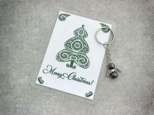 Merry Christmas kulcstartó hematittal