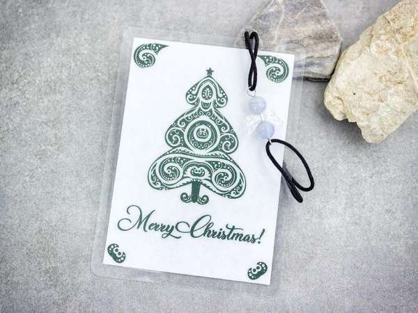 Merry Christmas kalcedon angyal karkötő