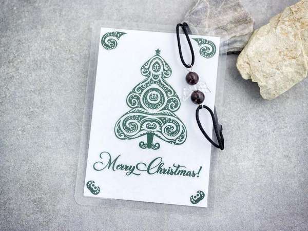 Merry Christmas gránát angyal karkötő