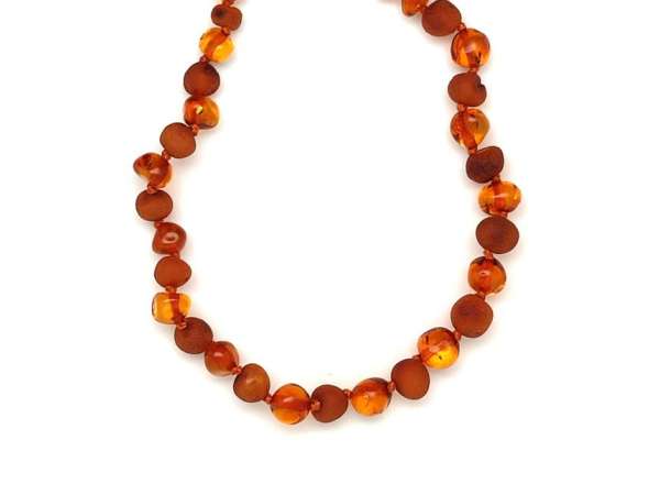 Borostyán barna kerek matt multi baba nyaklánc 30cm