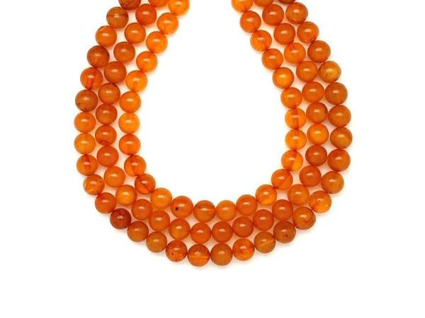 Borostyán nyaklánc sárga golyó 7mm 40cm