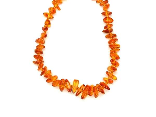 Borostyán sötét sárga splitter baba nyaklánc 35cm