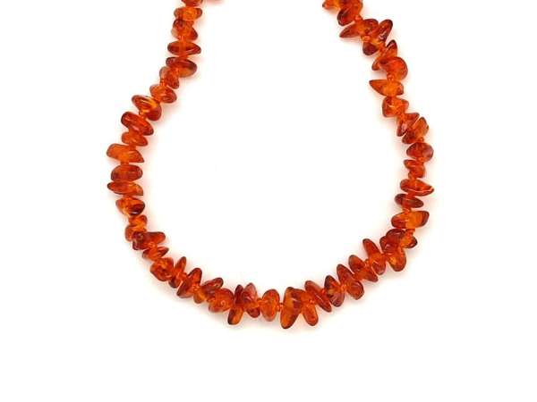 Borostyán barna splitter csavaros baba nyaklánc 35cm