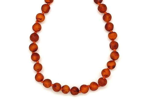 Borostyán barna matt golyó 5mm nyaklánc 50cm