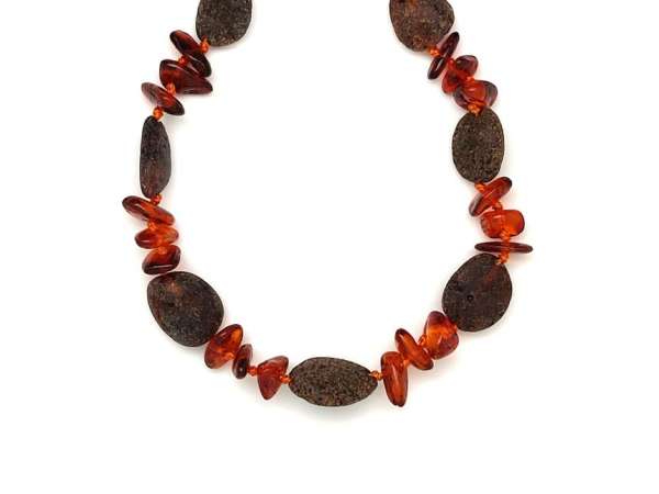 Borostyán barna matt pebble splitter nyaklánc 45cm