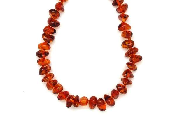 Borostyán kerek sötét barna splitter nyaklánc 45cm