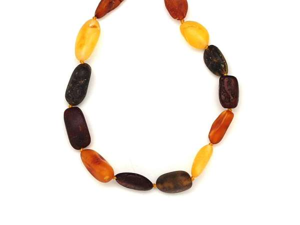 Borostyán matt pebble 5-9x11-19mm nyaklánc 55cm