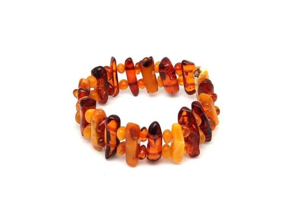 Borostyán dupla soros vegyes karkötő 22-25mm