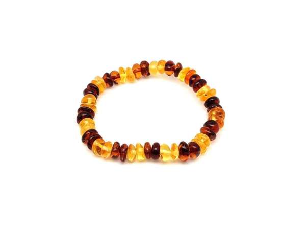 Borostyán kerekített multi világos splitter karkötő