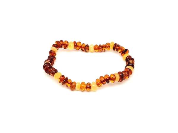 Borostyán kerekített barna sárga splitter karkötő