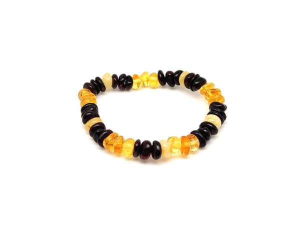 Borostyán kerekített multi sötét splitter karkötő