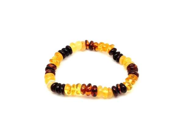 Borostyán kerekített multi splitter karkötő