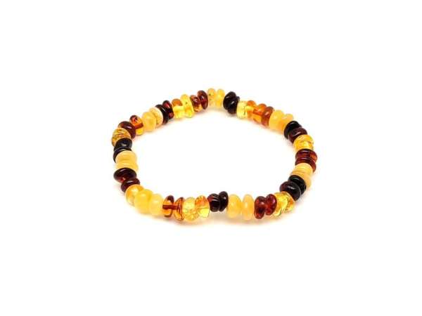 Borostyán kerekített vegyes splitter karkötő