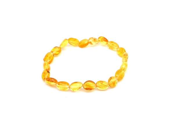 Borostyán sárga pebble karkötő 7-9x5-7mm