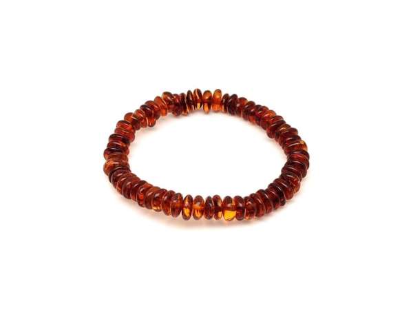 Borostyán sötét barna kerekített splitter karkötő