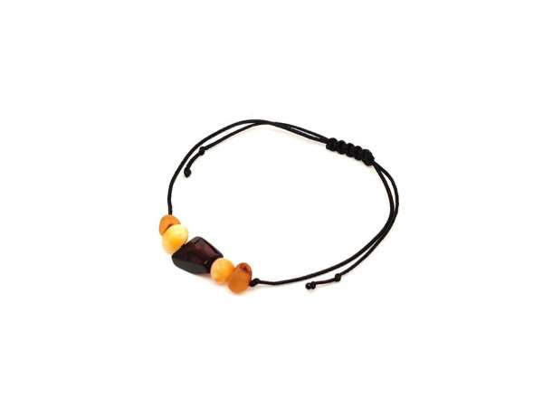 Borostyán állítható dobcsiszolat karkötő 5-8x10-14mm